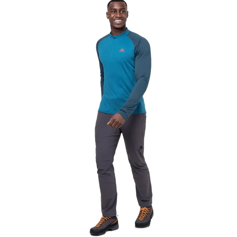 Mountain Equipment Mens Nava LS Zip T - Cactus-Vine