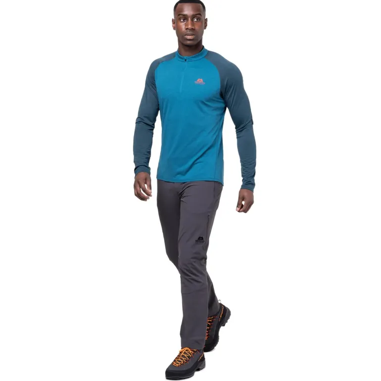 Mountain Equipment Mens Nava LS Zip T - Majolica Blue