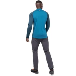 Mountain Equipment Mens Nava LS Zip T - Majolica Blue