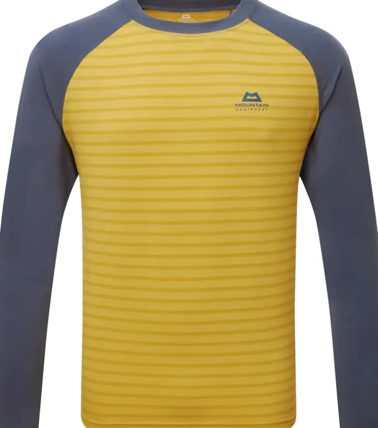 Mountain Equipment Mens Redline LS Tee - Acid Stripe-Denim
