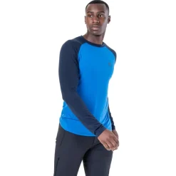 Mountain Equipment Mens Redline LS Tee - Acid Stripe-Denim