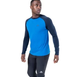 Mountain Equipment Mens Redline LS Tee - Acid Stripe-Denim