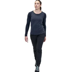 Mountain Equipment Womens Redline LS Tee - Cosmos Stripe-Cosmos