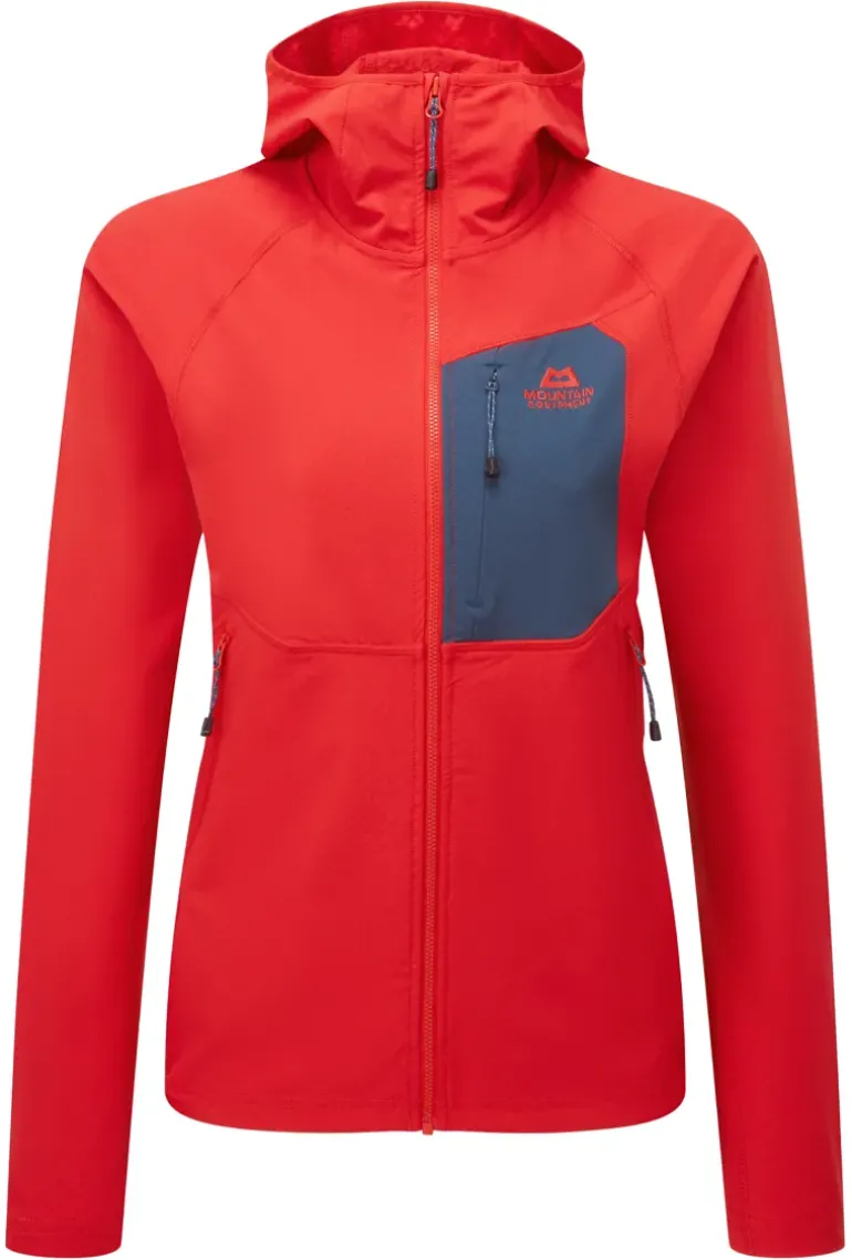 Mountain Equipment Womens Arrow Hooded Jacket - Chili Red-Dusk