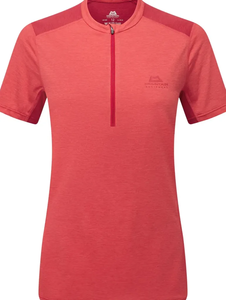 Mountain Equipment Womens Nava SS Zip T - Hibiscus-Capsicum