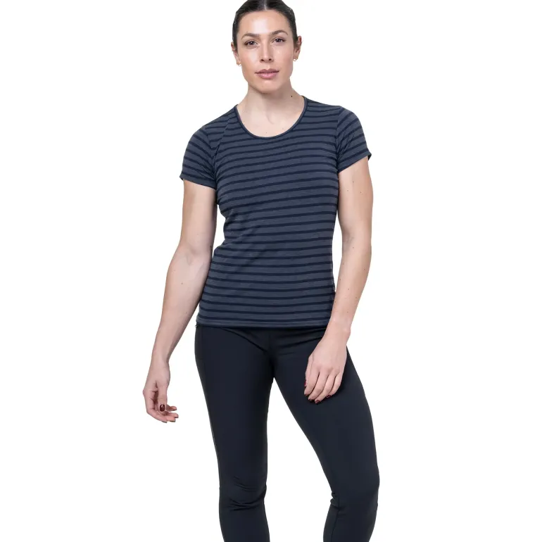 Mountain Equipment Womens Groundup Stripe Tee - Cosmos Stripe