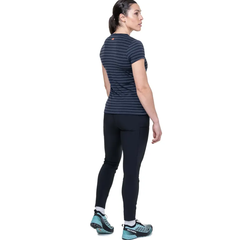 Mountain Equipment Womens Groundup Stripe Tee - Cosmos Stripe