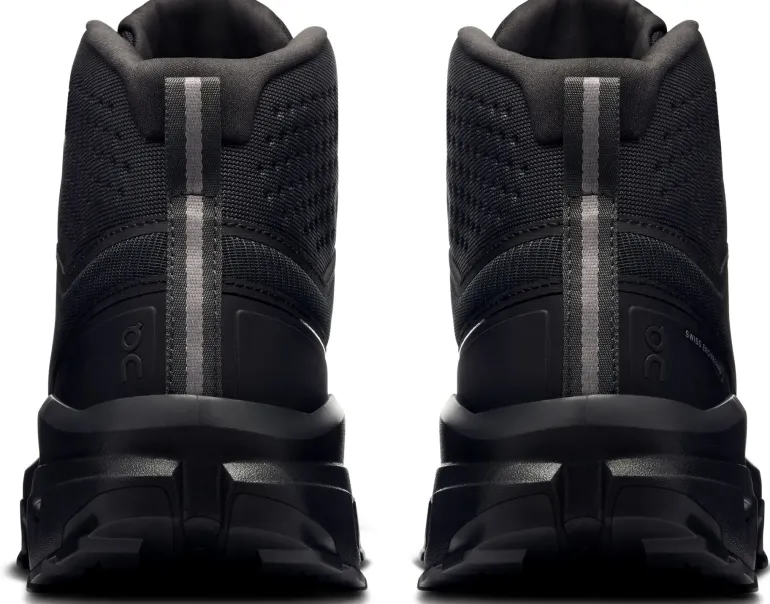 ON Mens Cloudrock Mid Waterproof Shoes - Black-Black