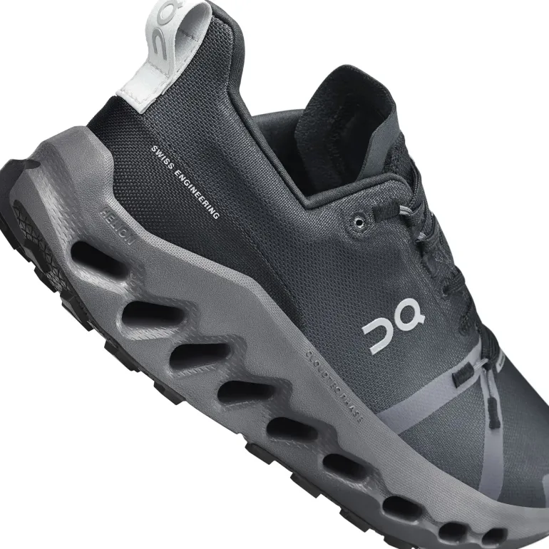 ON Mens Cloudsurfer Trail Waterproof Shoes - Black-Eclipse