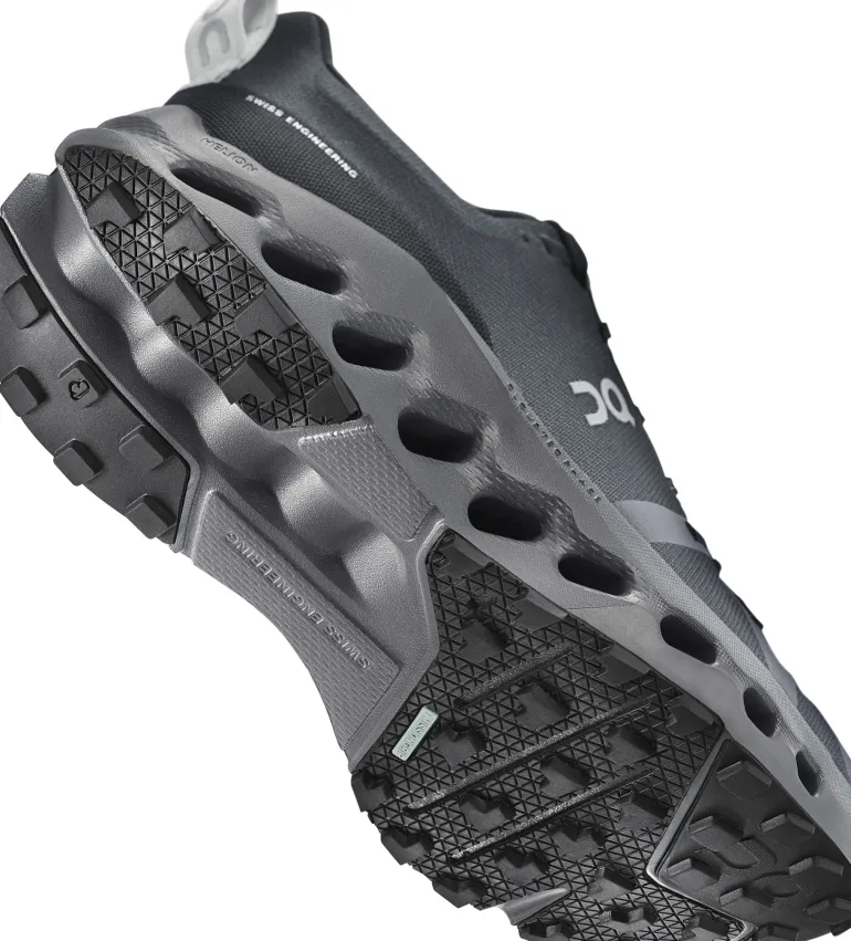 ON Mens Cloudsurfer Trail Waterproof Shoes - Black-Eclipse