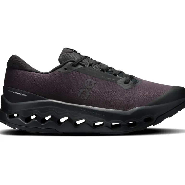 ON Mens Cloudsurfer Trail 2 WP Running Shoes - Black-Black