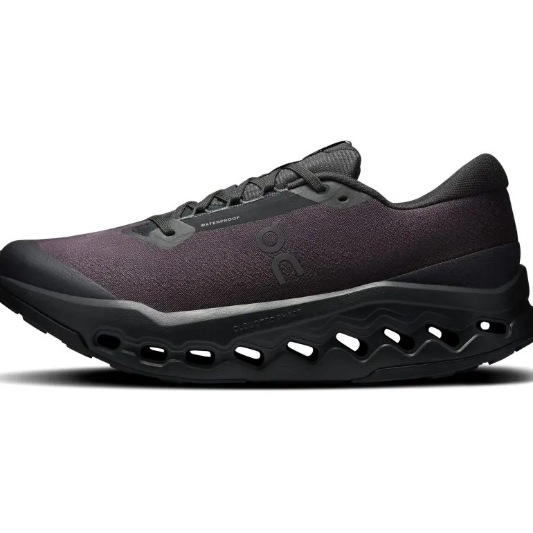 ON Mens Cloudsurfer Trail 2 WP Running Shoes - Black-Black