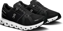 ON Womens Cloud 6 Shoes - Black-White