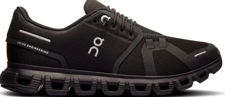 ON Womens Cloud 6 Shoes - Black-Black