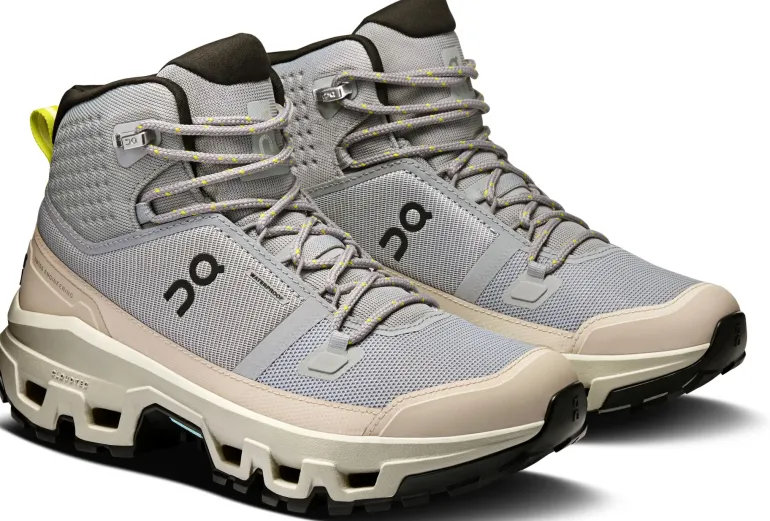 ON Womens Cloudrock Mid Waterproof Shoes - Alloy-Ice