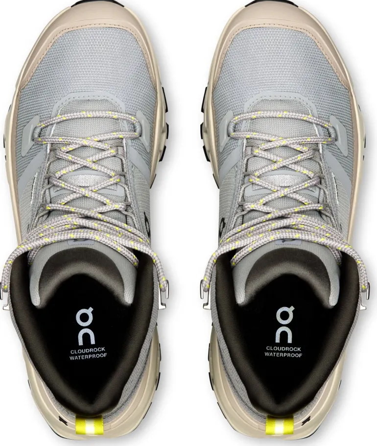 ON Womens Cloudrock Mid Waterproof Shoes - Alloy-Ice