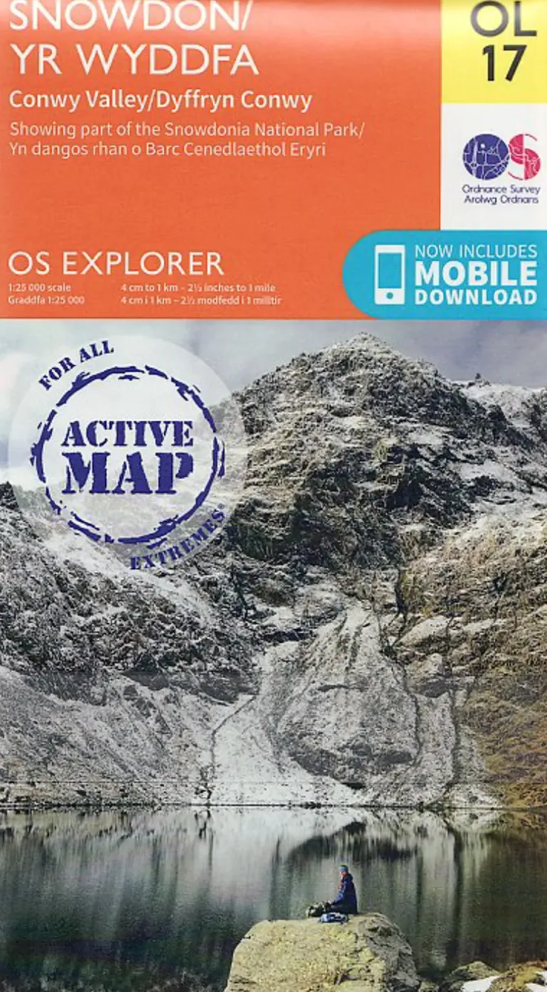 OS Explorer - Active Map OL17 - Snowdon and Conwy Valley