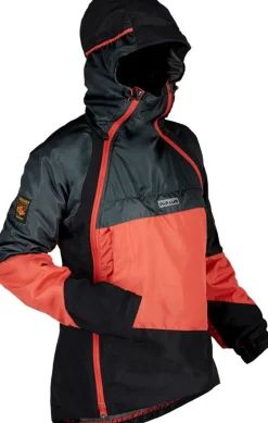 Paramo Womens Velez Evolution Hybrid Smock - Hot Coral-Dark Steel-Black