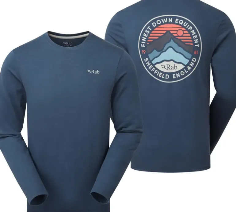 Rab Mens Basecamp 3 Peaks LS Tee - Tempest Blue