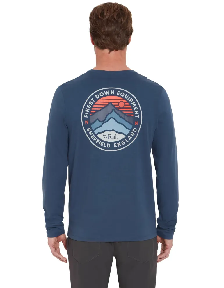 Rab Mens Basecamp 3 Peaks LS Tee - Tempest Blue