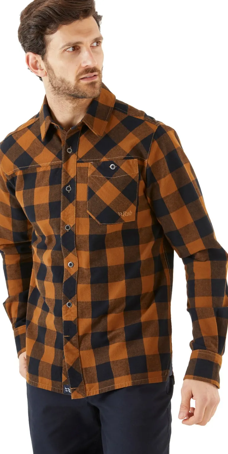 Rab Mens Boundary Shirt - Caramel Check