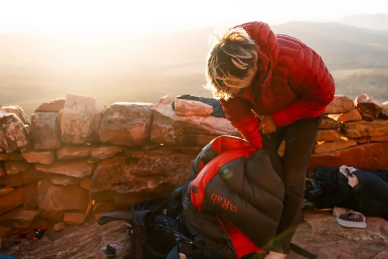 Rab Mens Cirrus Alpine Jacket - Tuscan Red-Dark Horizon