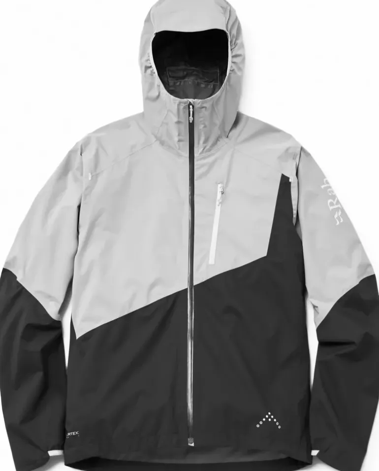 Rab Mens Downpour Trail Light Jacket - Light Zinc-Anthracite