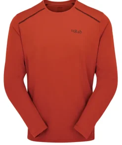 Rab Mens Force Long Sleeved Tee - Tuscan Red