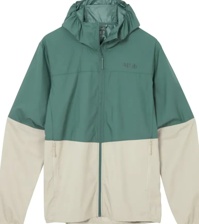 Rab Mens Windgather Hoody - Sage-Pebble