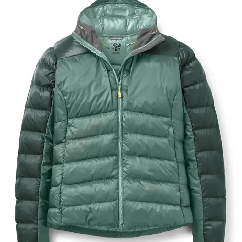 Rab Womens Cirrus Ultra Hoody - Green Slate-Eucalyptus