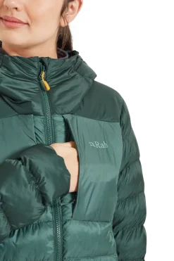 Rab Womens Cirrus Ultra Hoody - Green Slate-Eucalyptus