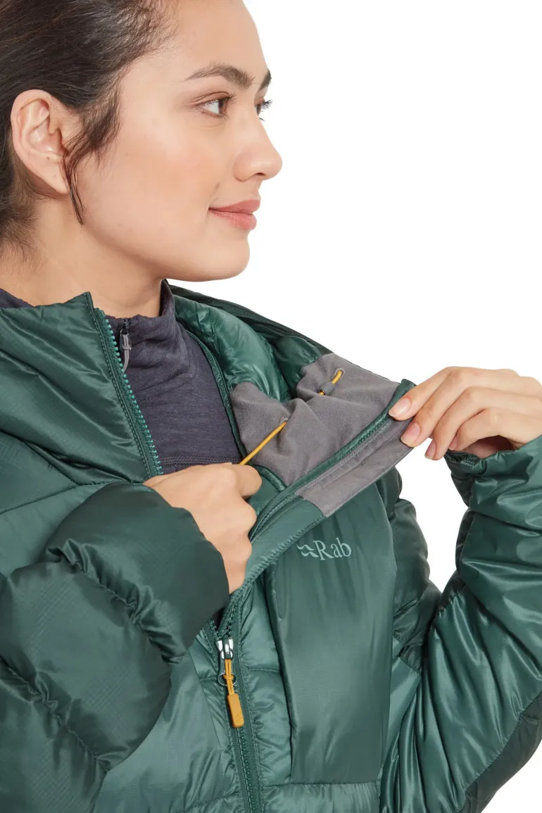 Rab Womens Cirrus Ultra Hoody - Green Slate-Eucalyptus