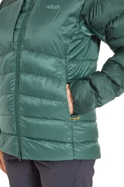 Rab Womens Cirrus Ultra Hoody - Green Slate-Eucalyptus