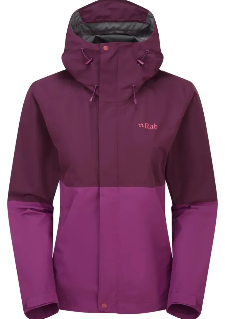 Rab Womens Downpour Jacket - Mulberry-Plum