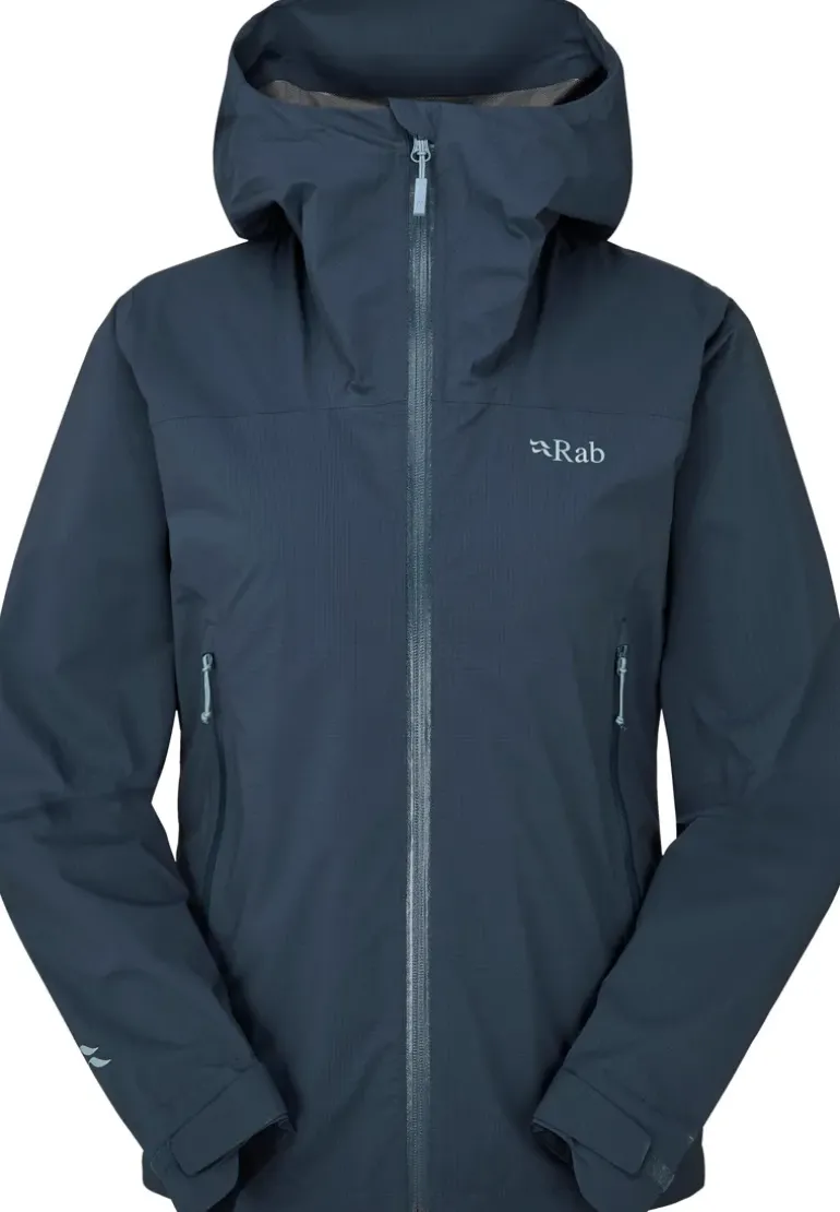 Rab Womens Downpour Light Jacket - Tempest Blue