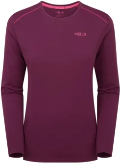 Rab Womens Force Long Sleeved Tee - Mulberry