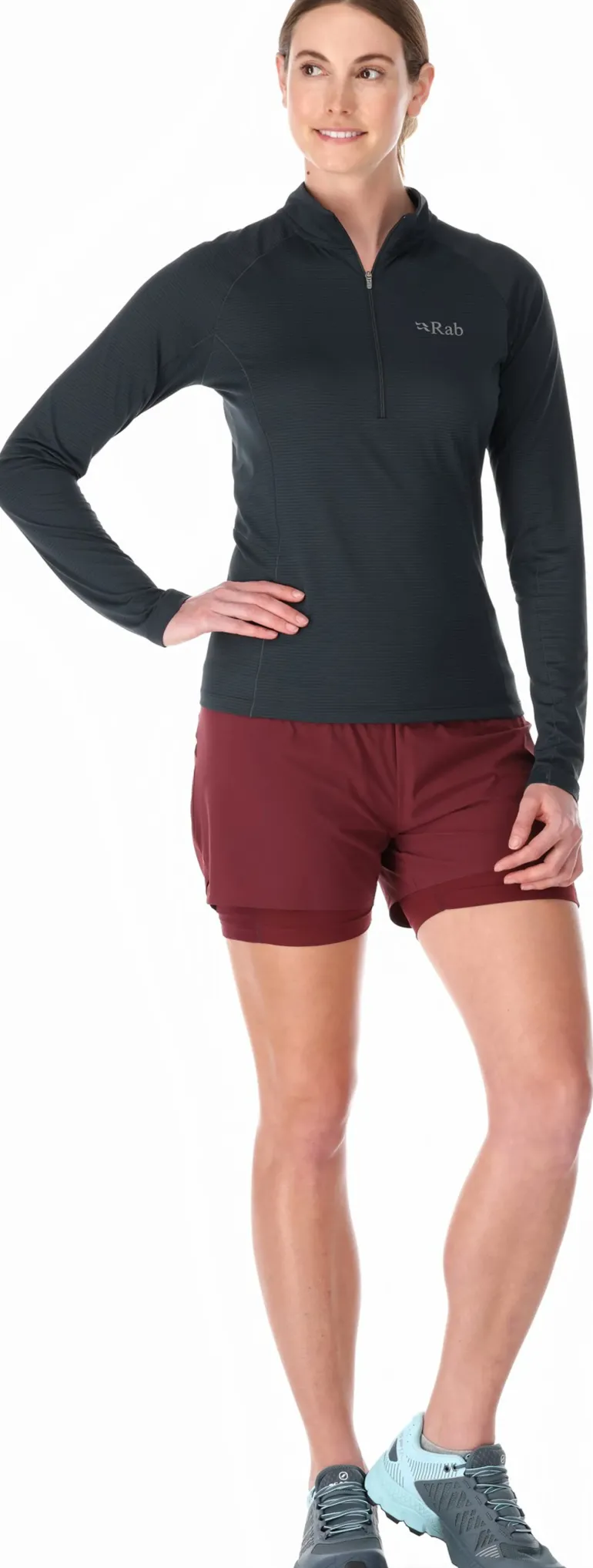 Rab Womens Sonic Long Sleeved Zip-T - Beluga