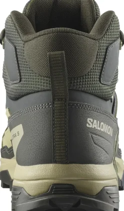 Salomon Mens X Ultra 5 Mid GTX Shoe - Peat-Gray Green-Blue Nights