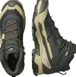 Salomon Mens X Ultra 5 Mid GTX Shoe - Peat-Gray Green-Blue Nights
