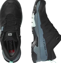 Salomon Womens X Ultra 4 GTX Hiking Shoes - Black-Stormy Weather-Opal Blue