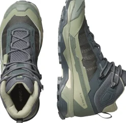 Salomon Womens X Ultra 5 Mid GTX Shoe - Turbulence-Sedona Sage-Tender