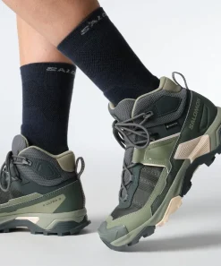Salomon Womens X Ultra 5 Mid GTX Shoe - Turbulence-Sedona Sage-Tender