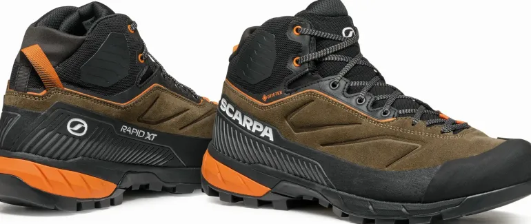 Scarpa Mens Rapid XT Mid GTX Boot - Caribou-Rust Orange