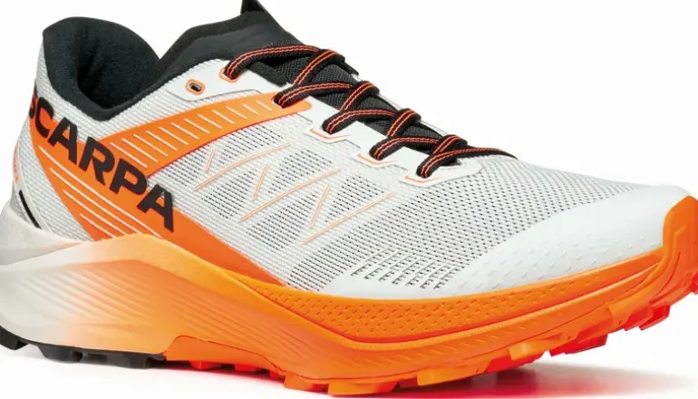 Scarpa Mens Spin Ultra 2 Running Shoe - Ice-Orange Fluo