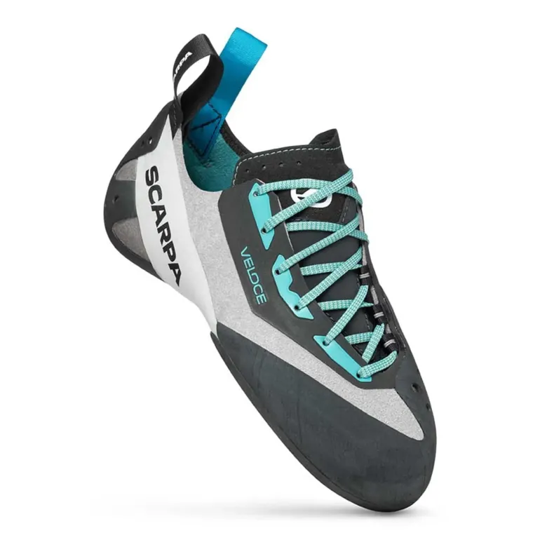 Scarpa Womens Veloce Lace Climbing Shoes - Light Grey-Maldive