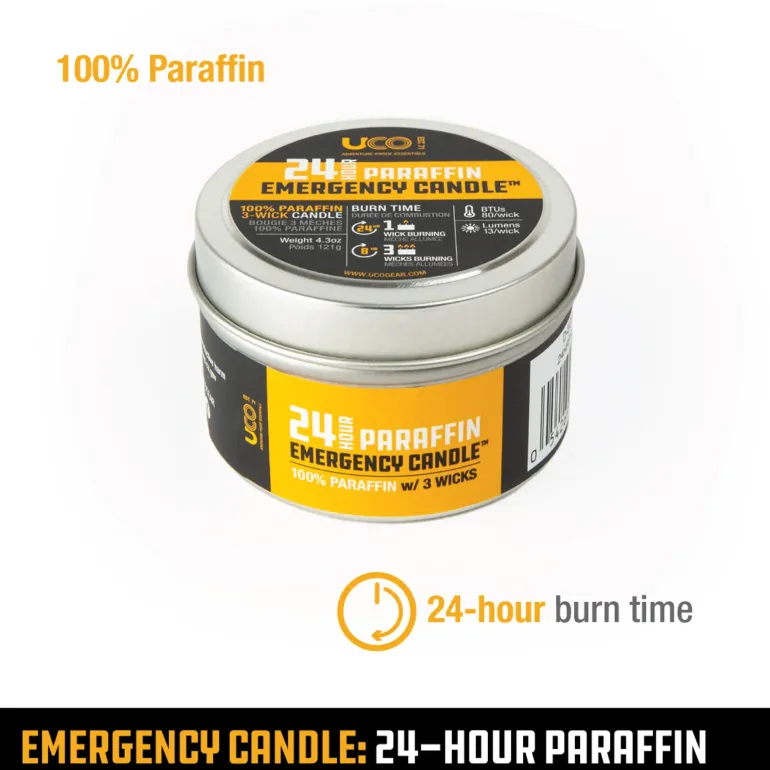 UCO Emergency Candle Lantern Paraffin - 24 Hour