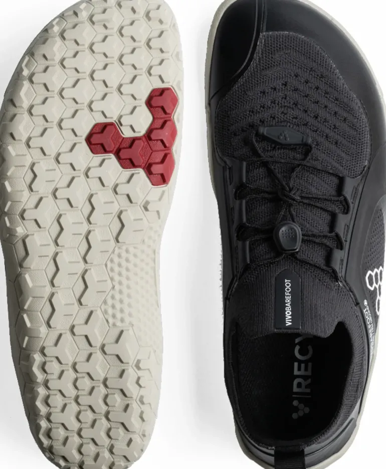 Vivobarefoot Womens Primus Trail Knit FG Shoes - Obsidian-Sandstone
