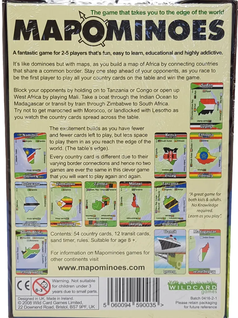 Wildcard Games Mapominoes - The Ultimate Geography Game - Africa